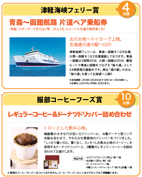 津軽海峡フェリー賞 服部コーヒーフーズ賞